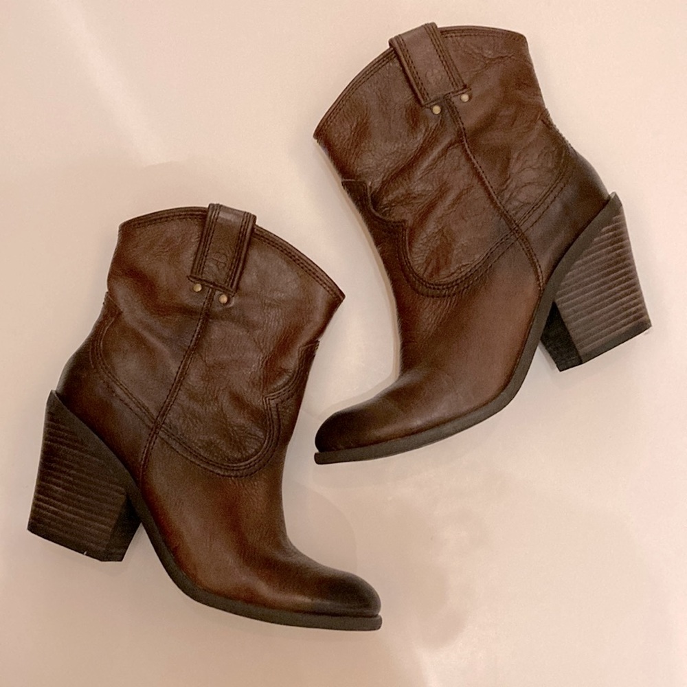 Brown Lucky Brand Ankle Western Boot